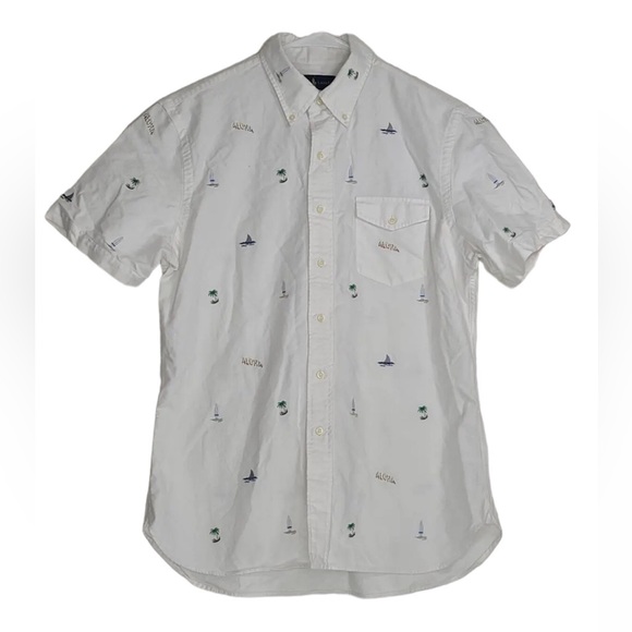 Ralph Lauren Other - Ralph Lauren Embroidered Hawaiian Shirt Aloha Palm Trees L Slim Fit Mens